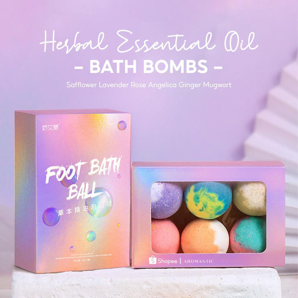 Aromantic Foot Bath Ball Feet Bomb With Essential Oil and Herbal 6pcs x