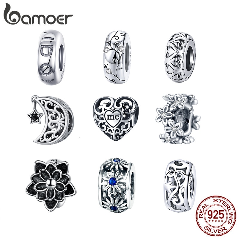 2023 New Slid Charm Silver Plated Birthstone Filigree Charm Bracelet Spacers  Fit Pandora Bracelet - AliExpress