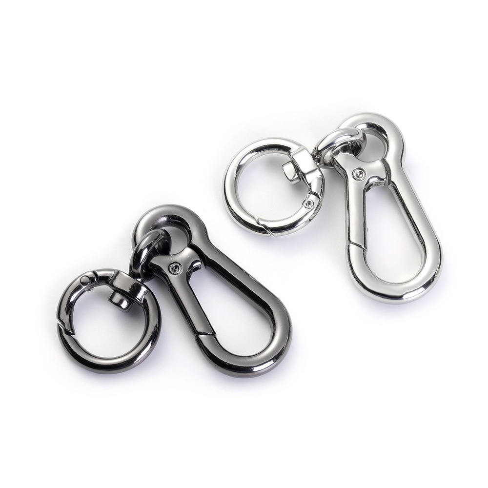 1Pc Ring Keychain Zinc Alloy Keychain with Snap Hook Quick Release Key