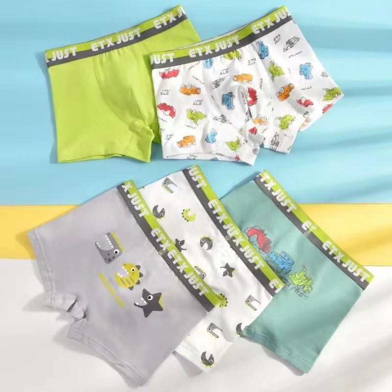 Cartoon Cotton Boxers Shorts For Big Boys And Teenage Girls Set Of