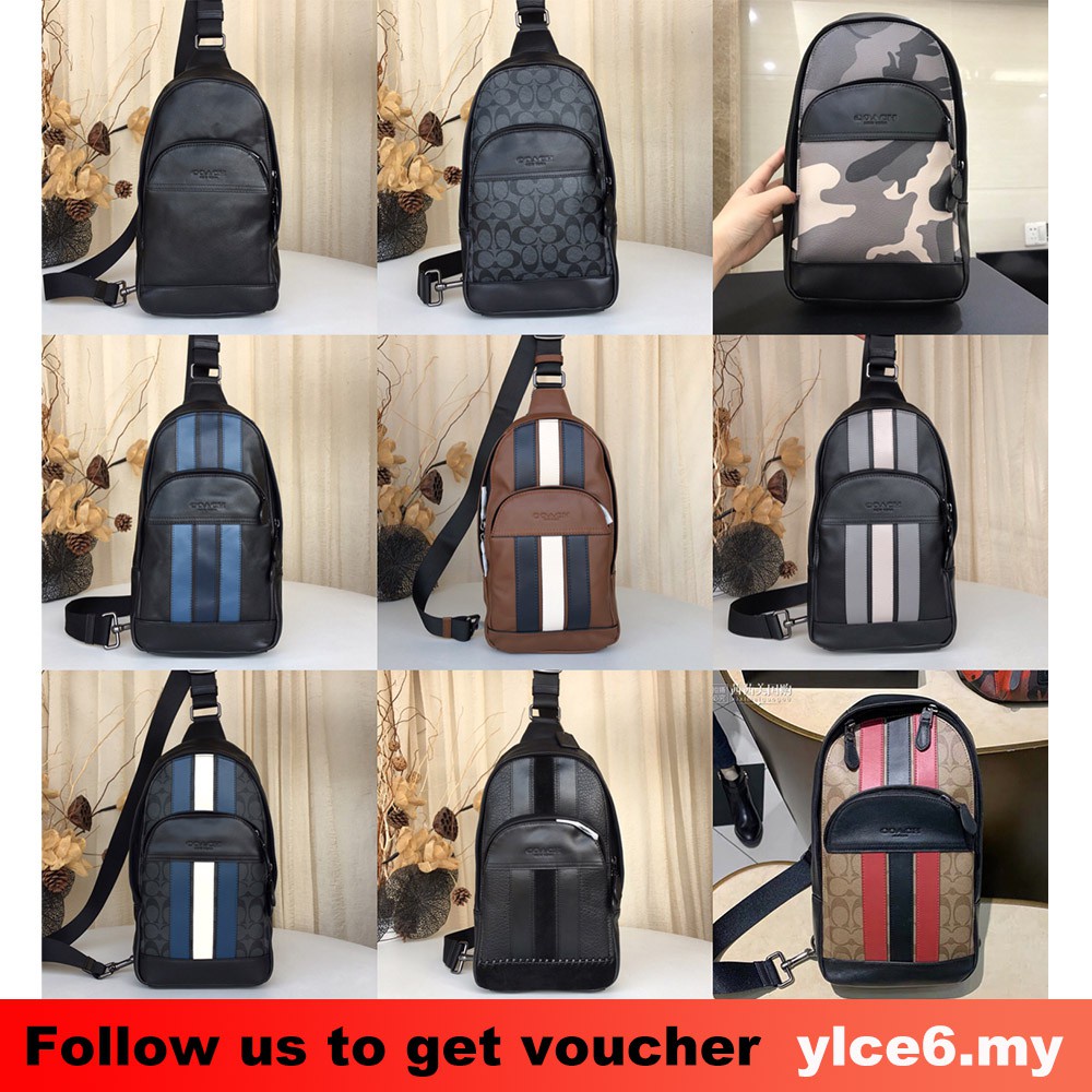 COACH MEN chest bag crossbody WAIST one shoulder sling 39942 49312 67249 49318 73344 75879 49333 85035
