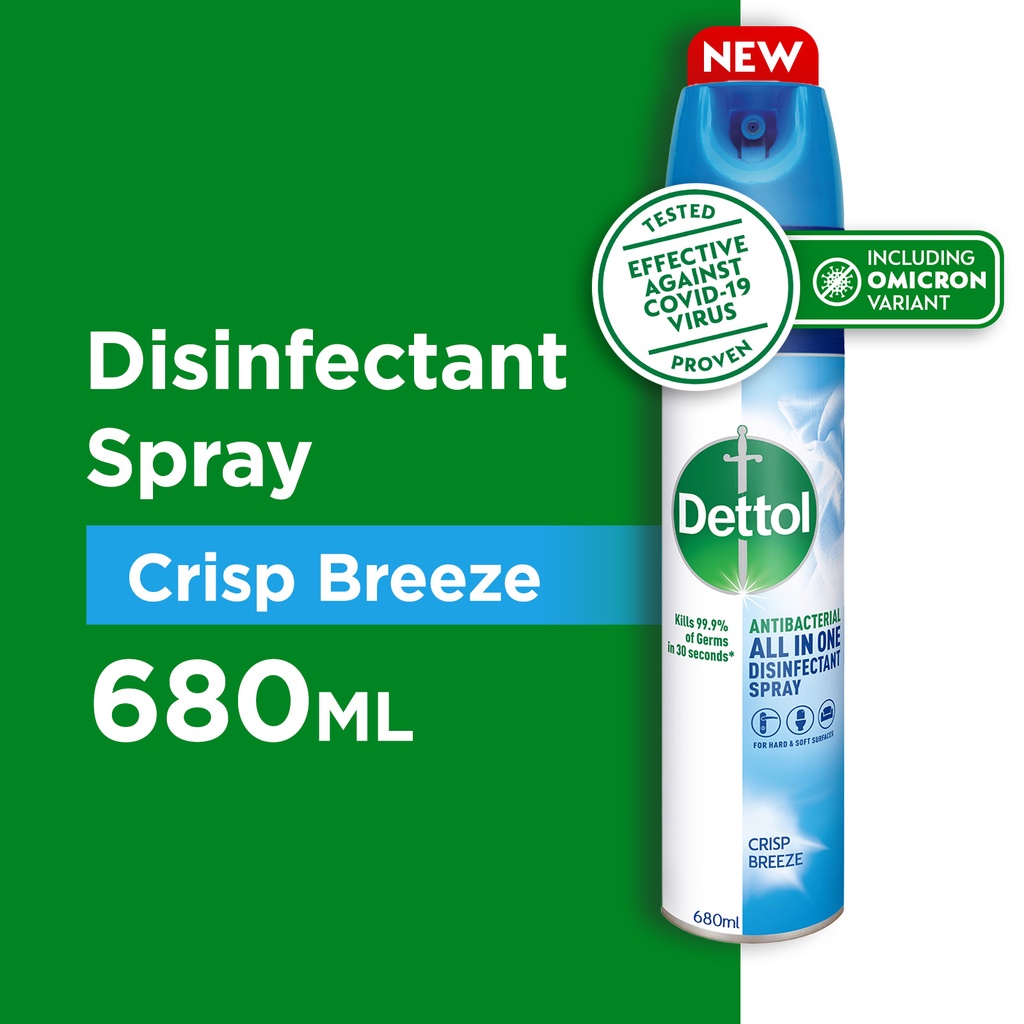 Dettol Disinfectant Spray Crisp Breeze 680ml (Kills 99.9 of Germs