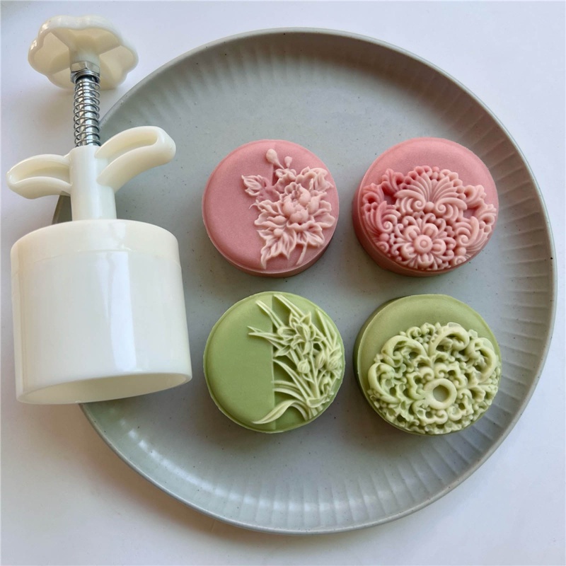 be> Plastic Material DIY Moon Cake Mold HandPressure Mooncake Moulds