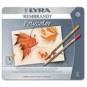 Lyra : Rembrandt Polycolor Colored Pencil Set : Metal Box 24 pcs