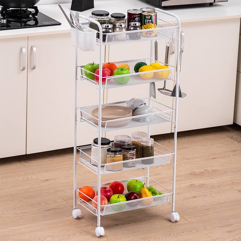 EISHO 3/4/5 Tier Trolley Rack with handle Simple Storage Organizer Rack ...