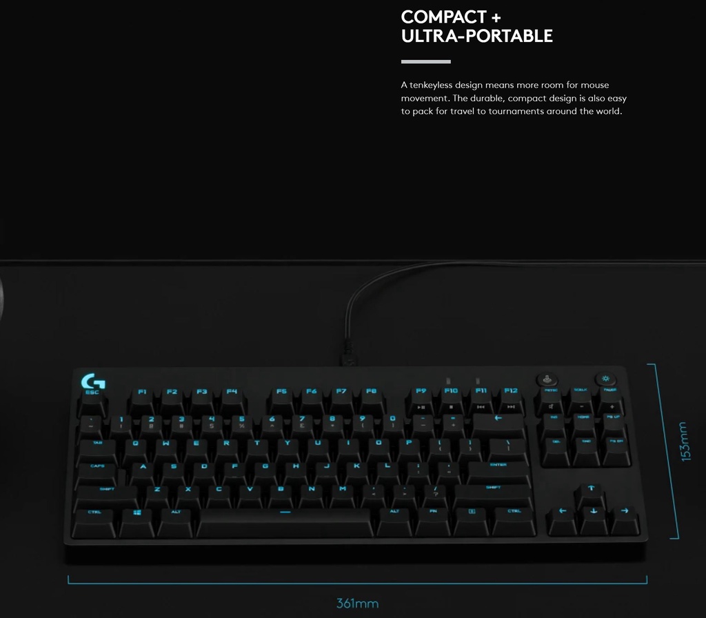 Logitech G PRO X Mechanical RGB TKL Gaming Keyboard with Swappable ...