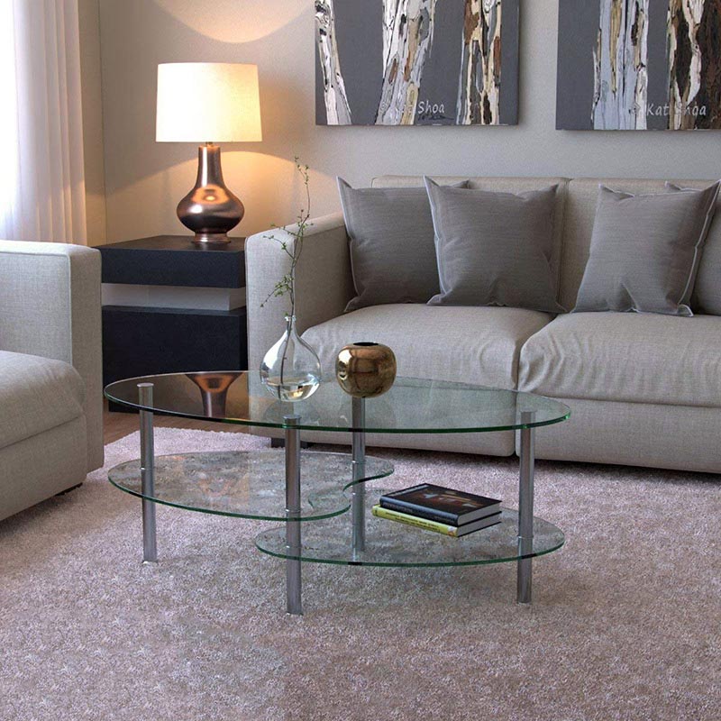 Coffee table/ Glass table/ Tempered glass coffee table/ Storage coffee