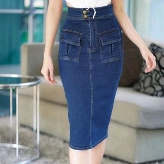 Mid length denim skirts cheap 4xl