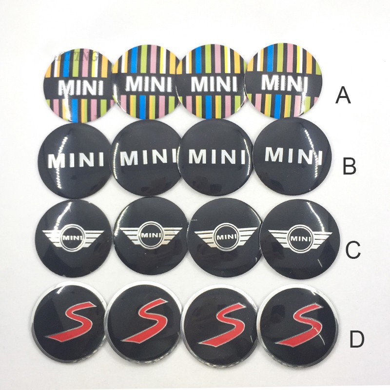 4 x 56mm MINI COOPER Logo Wheel Hub Center Caps Cover Emblem Badge ...