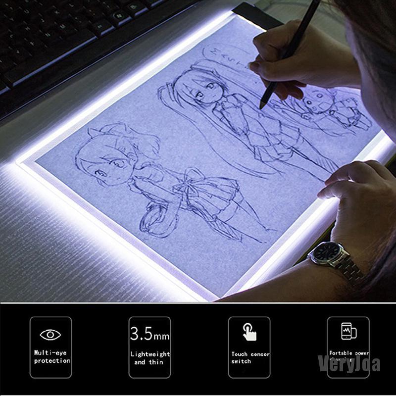 [VeryJoa12] A5 LED Art Stencil Board Light Box USB Tracing Drawing Table Adjustable Pad