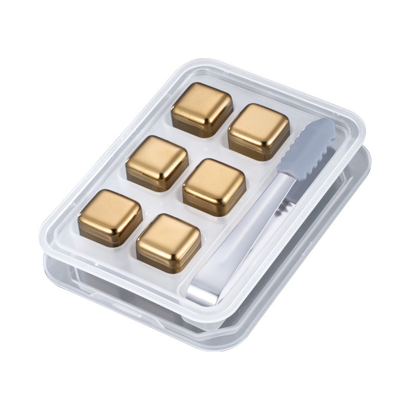 Food Grade 316 Stainless Steel Gold Ice Cube Kitchen Untensil Set ...