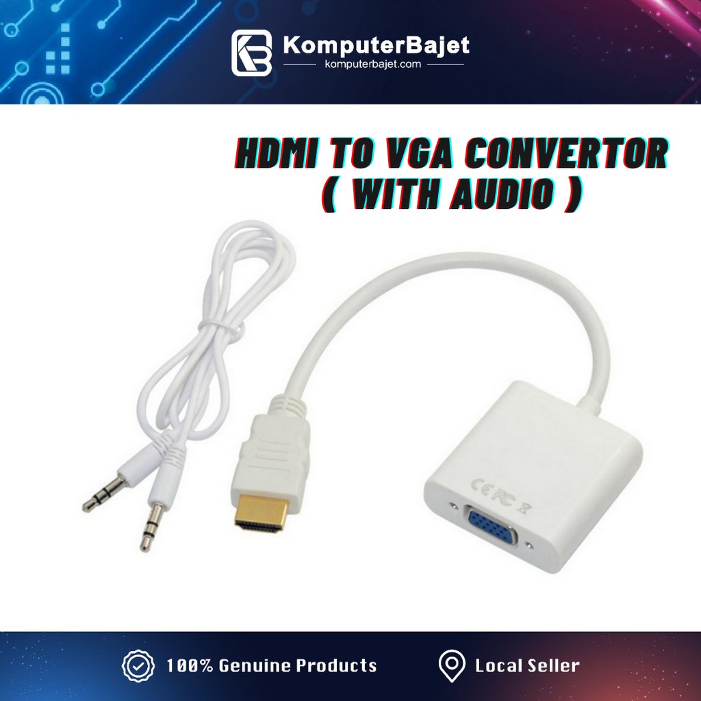 HDMI to VGA Converter Adapter Cable with audio HDMI tv monitor computer ...