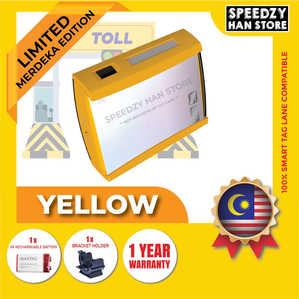 Limited Merdeka Edition Pack (YELLOW)-MaxTag Smart Tag Touch n Go Toll ...