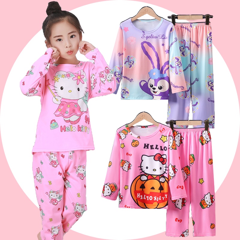 Kids Pyjamas baju tidur budak perempuan Cute Cartoon Printing Children ...
