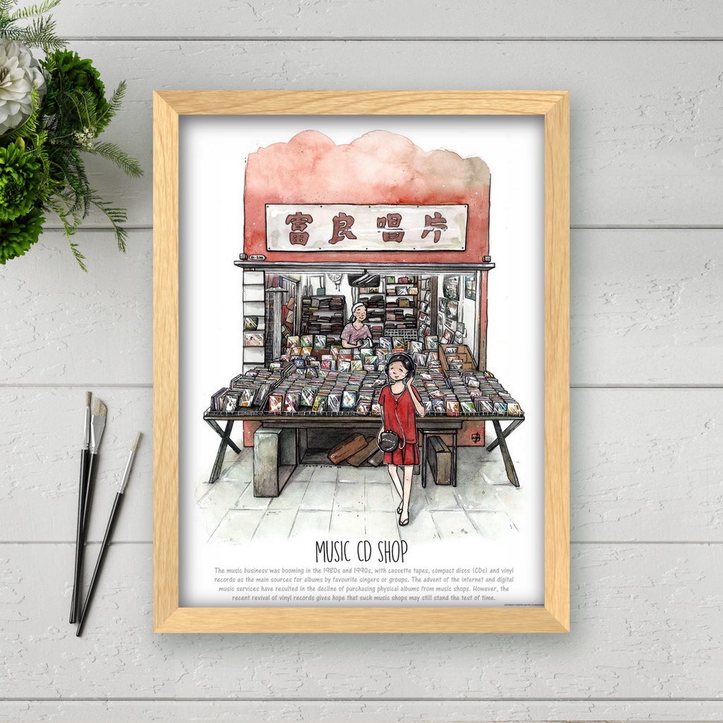 Singapore Yesteryear Music CD Shop Poster Shopee Singapore