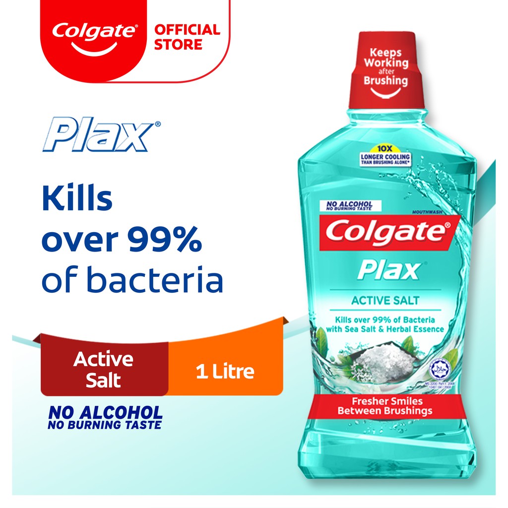 [Eliminates 99.9percent Bacteria] Colgate Plax Active Salt Mouthwash