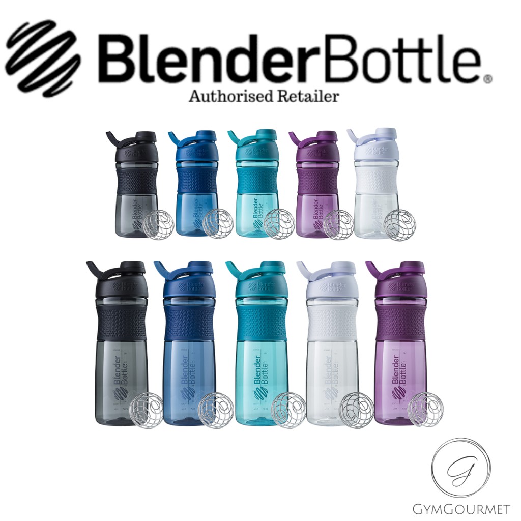 BlenderBottle SportMixer Twist Cap Tritan Grip Shaker Bottle, 20-Ounce, Black