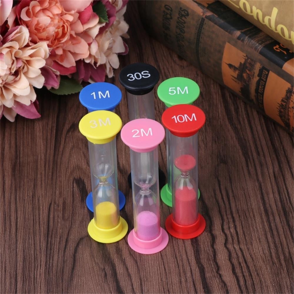 6pcs Sand Timer Colorful Study Minutes Countdown Task Completion ...