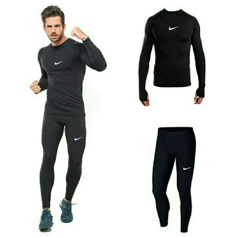 Men's Trending Sports Package Long Cuff Shirt And Long Trending Leggings Sport Futsal Running Gym Sports Leggings