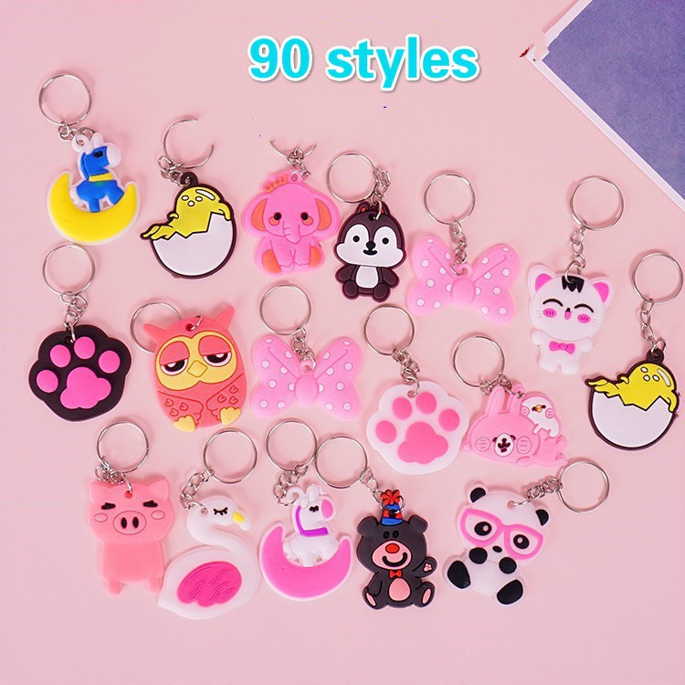 50 pcs Cute Cartoon Disney Marvel Key Chain BTS BT21 KPOP Key Ring PVC ...