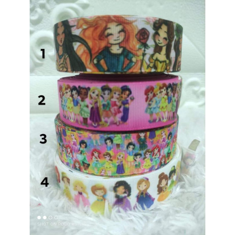 Disney Princess chibi grossgrain ribbon 1 inch PER YARD | Shopee Singapore