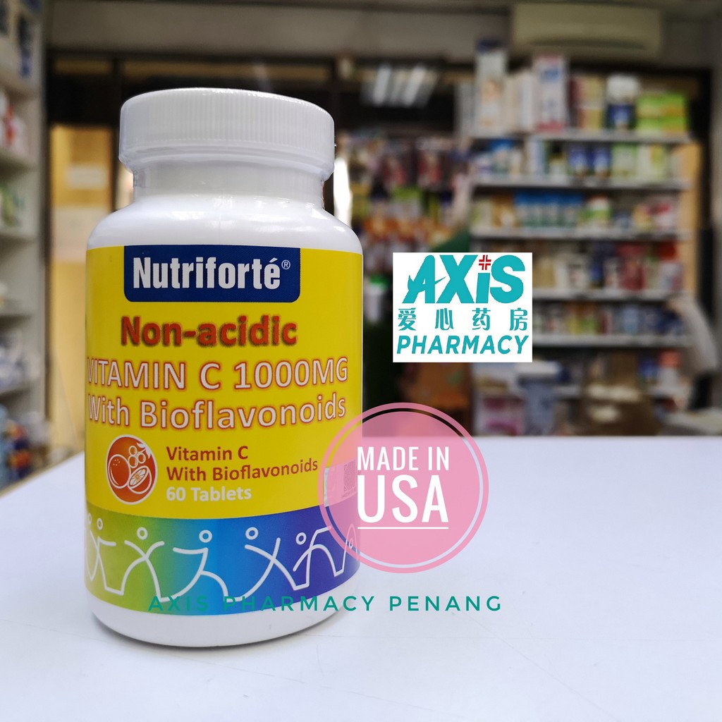 Nutriforte NonAcidic Vitamin C with Bioflavonoids 1000 mg 60s EXP 02/