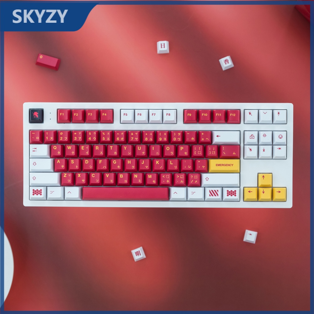 129 Keys EVA-02 Keycaps Cherry Profile Asuka Langley Soryu Anime PBT  DYE-SUB Mechanical Keyboard Keycap | Shopee Singapore