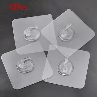5/10 Pair Transparent Double-Sided Adhesive Wall Hooks Without Perforated  Nails Bathroom Kitchen Waterproof and Oil-Proof - AliExpress