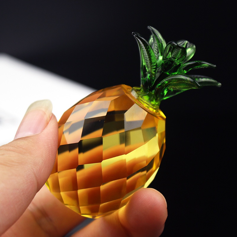 Miniature Crystal Pineapple Paperweight Glass Fruit Model Figurines ...