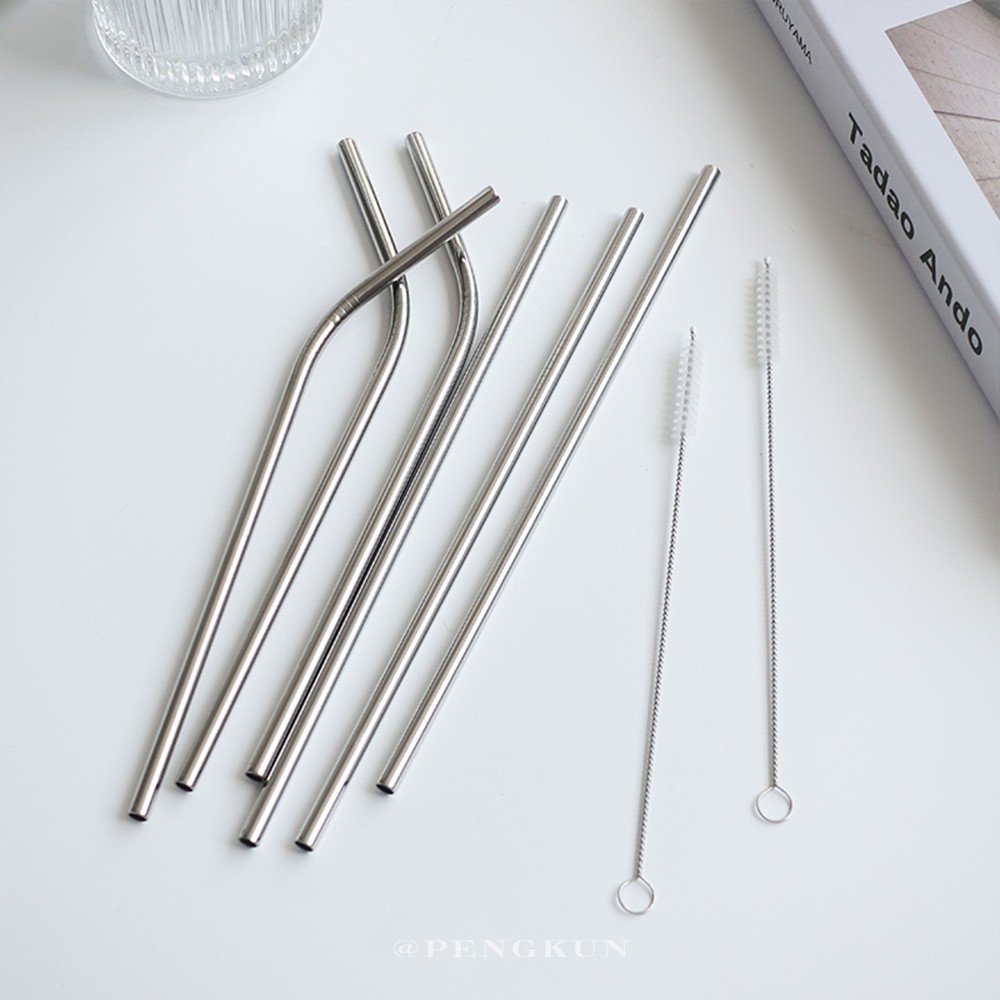 Ins Korean Style 304 Stainless Steel Straws Minimalist Metal Straws ...