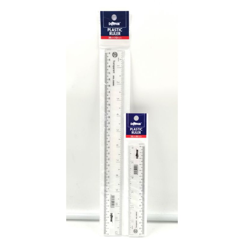 Dolphin Plastic Ruler Transparent DOL-230076 / DOL-230083 | Shopee ...
