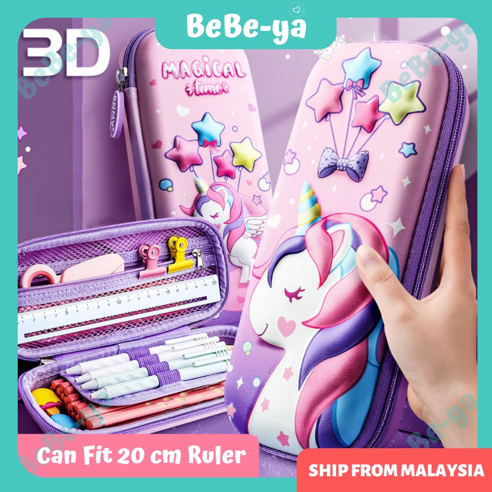 Cute Unicorn Pencil Case Pink - 3D Pencil Box Large INS Pencil Pouch ...