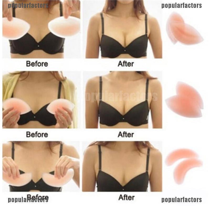 Popular] 1 pair Silicone Gel Push Up Bra Pad Insert Breast Enhancer Inserts  Fashion New [FS]