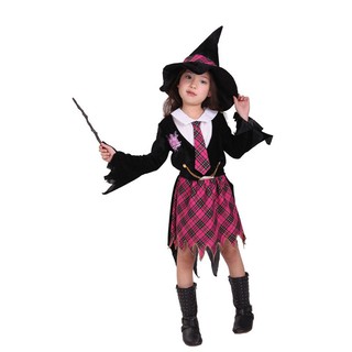 Kids Grils's Witch Magici Cloak Cap Harry Potter Magic Student Costume ...