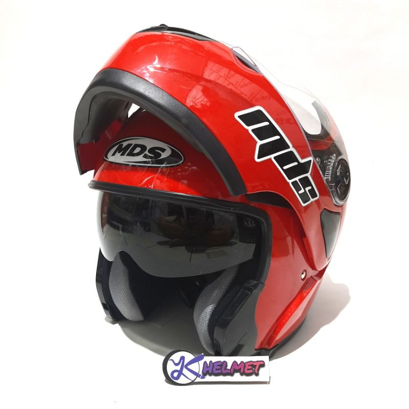Mds PRO RIDER MODULAR SOLID RED FIRE Helmet | Shopee Singapore