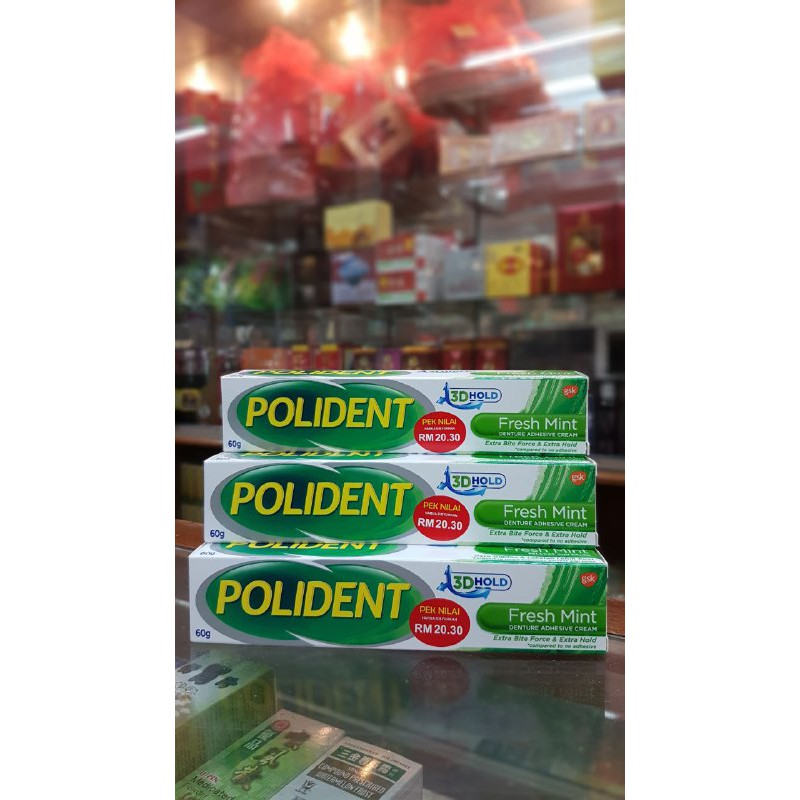 GSK Polident Denture Adhesive Cream Fresh Mint Flavour/Flavour Free