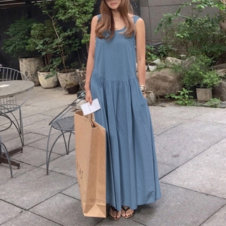 Casual sleeveless hot sale maxi dress