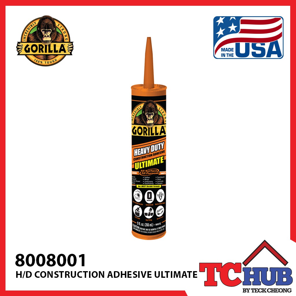 [Gorilla] Heavy Duty Construction Adhesive Ultimate (9 Oz) Shopee