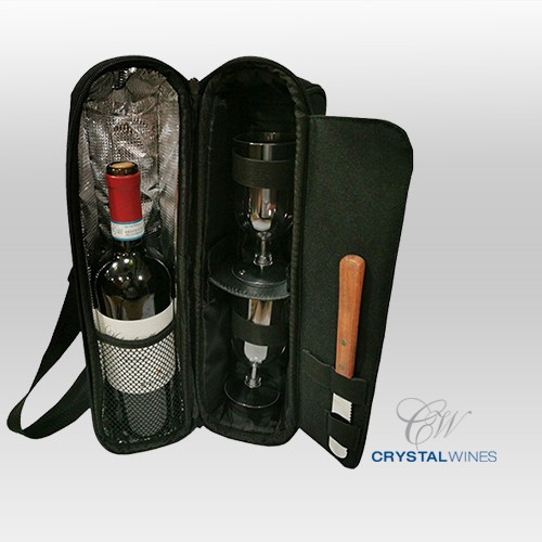 Woven wine 2024 tote with glasses