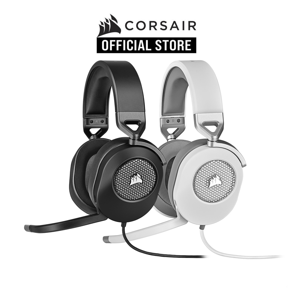 CORSAIR HS65 SURROUND Gaming Headset ( Carbon/White ) | Shopee Singapore