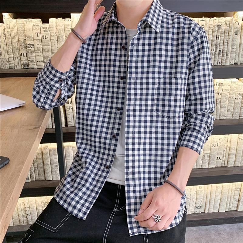 checkered shirts mens M-5XL plus size  Kemeja Lelaki long Sleeve Shirt Men Casual Shirt Men Shirts Men Clothing
