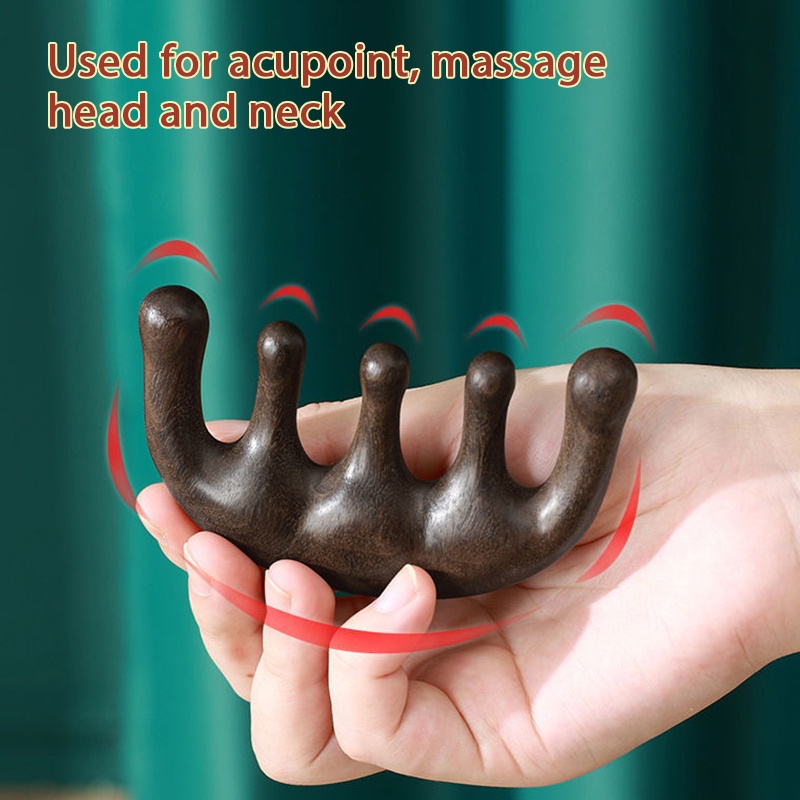 Meridian Massage Comb Five-Tooth Handleless Wooden Point Acupuncture ...