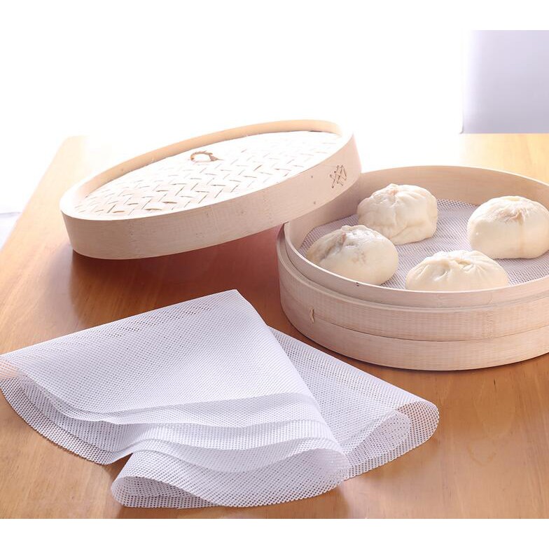 NEW-1PC Silicone Non-stick Steamer Mat / Steamed Bun Baking Sheets ...