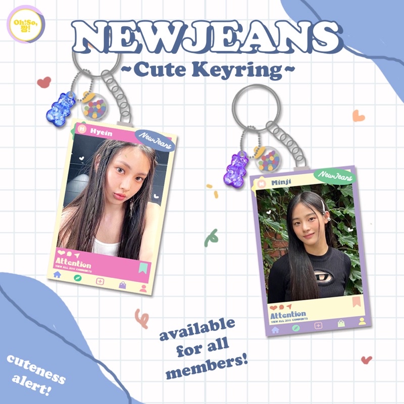 GANTUNGAN NEW JEANS CUTE KEYRING VOL.2 ATTENTION HYPE BOY KEYCHAIN ...