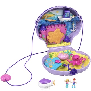 Polly Pocket Keepsake Collection Mermaid Dreams Compact, 2 Dolls & Wearable Jewelry, Collectible Toy