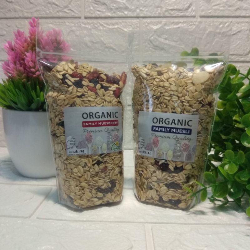 Organic Family Muesli & Muesberry 200gr Healthy Cereal Oatmeal 