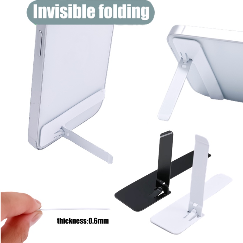 0.6mm Ultra-Thin Mini Metal Folding Phone Holder/ Alloy Invisible Back Stick Phone Desktop Stand For Universal Mobile Tablet