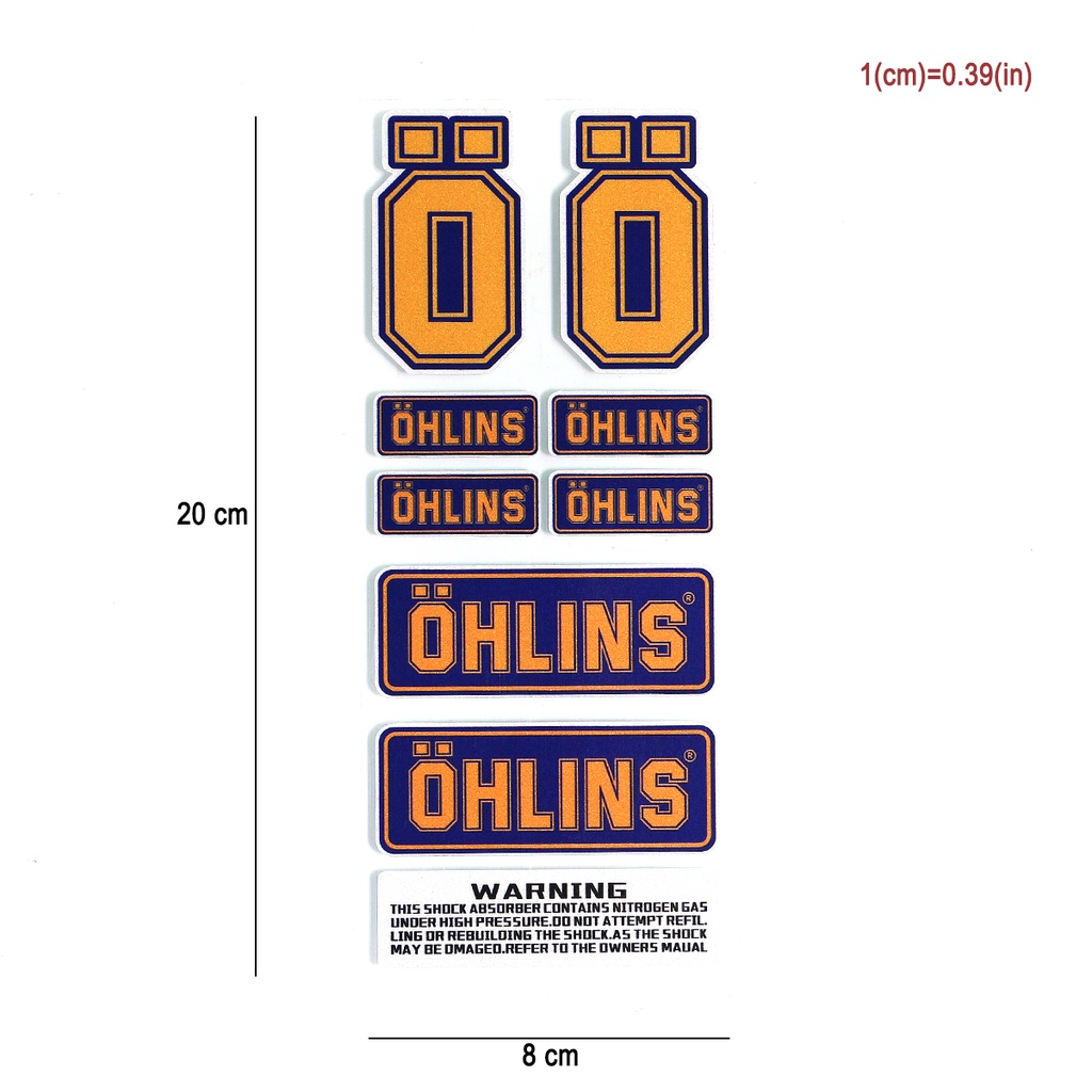 OHLINS Moto Sticker Accessory 3M Highly Reflective Suspension ...