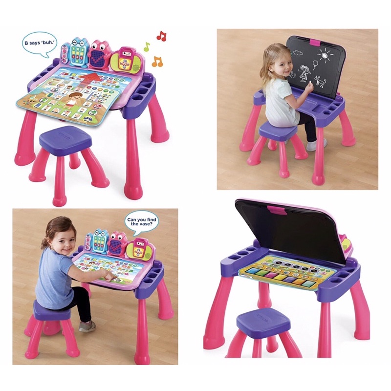 VTech Touch and Learn Activity Desk Deluxe, Pink | Shopee Singapore