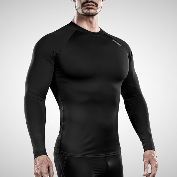 DRSKIN Korea Men`s Compression Sports T Shirts Long Sleeve Fitted Top Breathable 99% ANTI-UV  Gym Running Fitness Cool Dry Workout Football Soccer Basketball